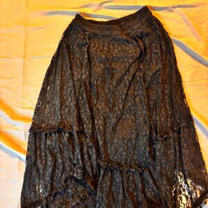Black Midi Lace Skirt
